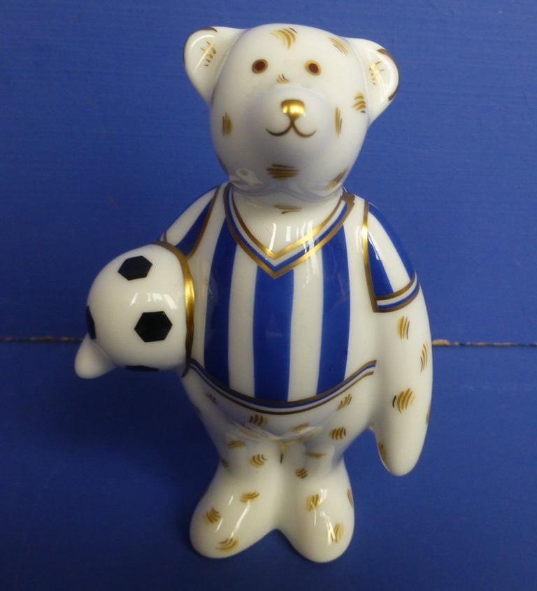 Royal Crown Derby Miniature Bear - Footballer