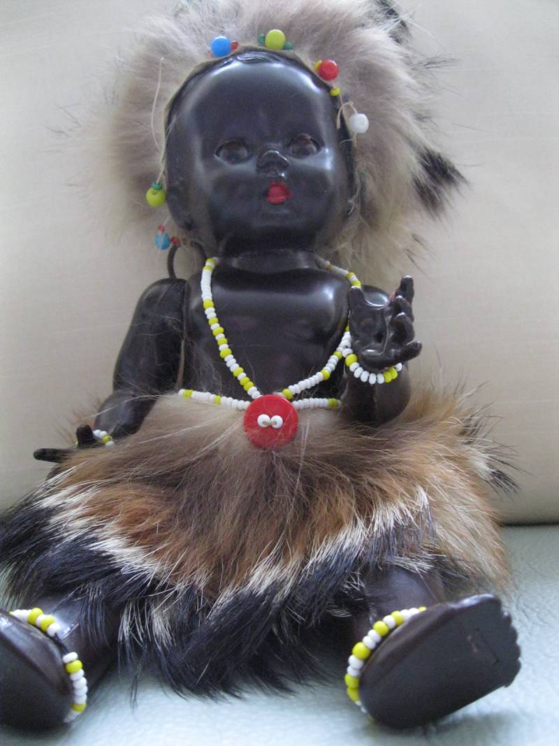 Vintage Black Hard Plastic Doll