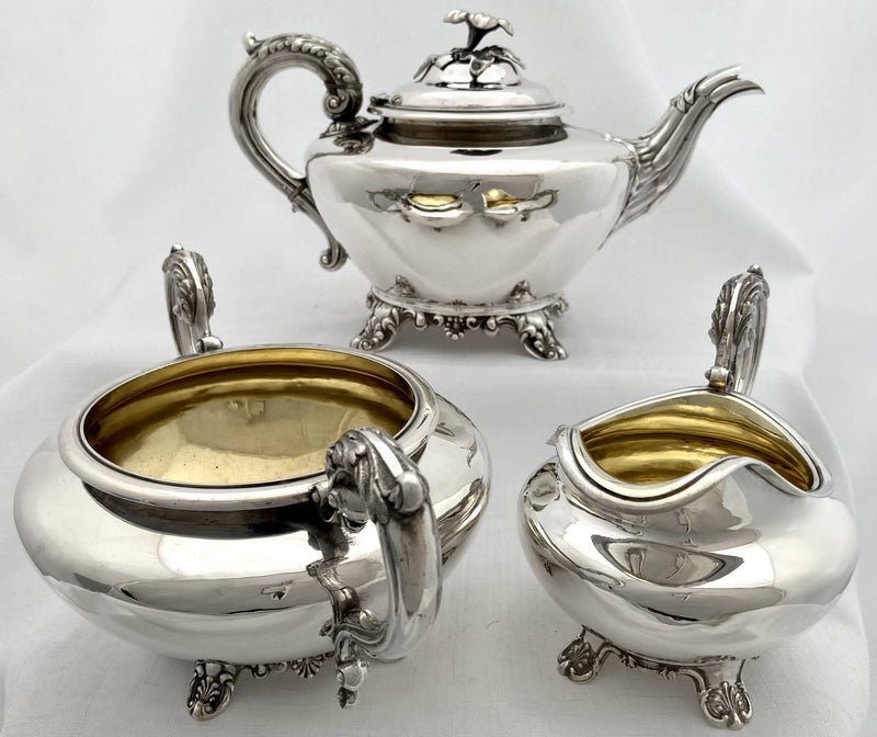 William IV Silver Tea Service. York 1836 - 38 James Barber & William North. 42 troy ounces.