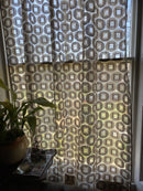 Squircles funky -contemporary Style brown tan madras Curtain Panelling 168/320cms