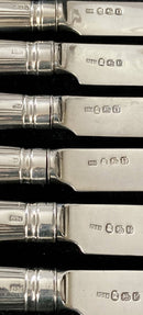 Georgian, George III, Crested Silver Dessert Knives & Forks for Twelve Persons. London 1799 & 1801 Moses Brent.