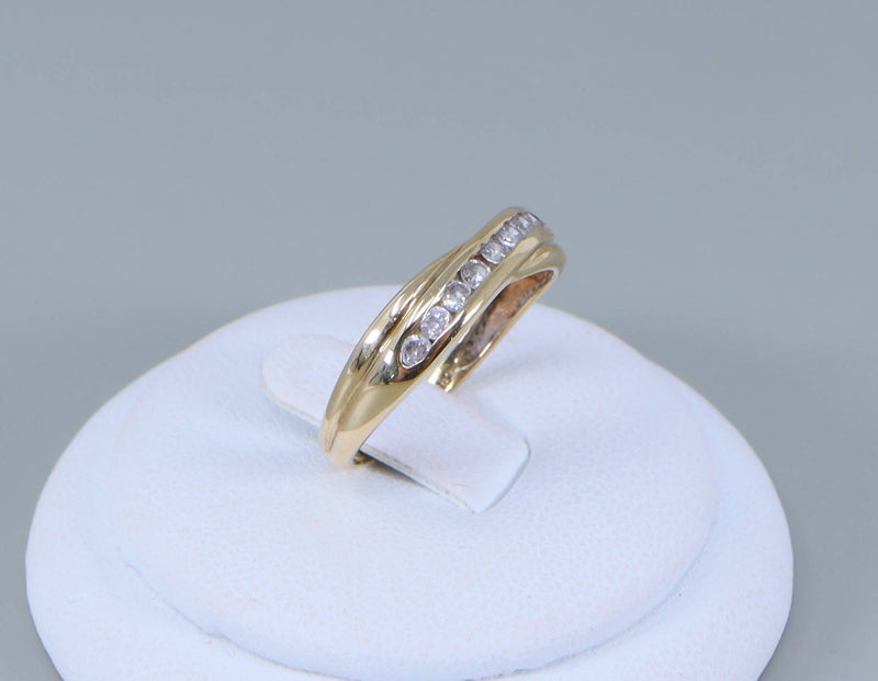 9ct Gold & CZ half Eternity Ring