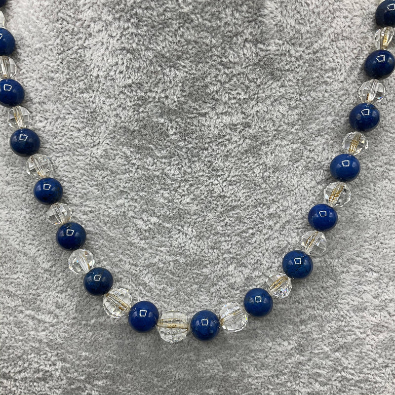 Sodalite and crystal necklace