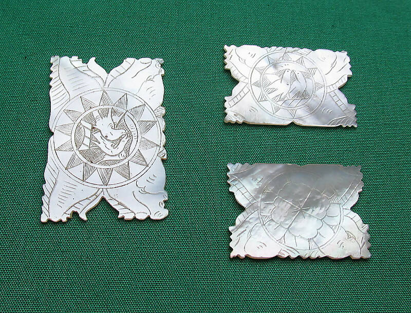 Collection Of Three Mother Of Pearl Thread Winders