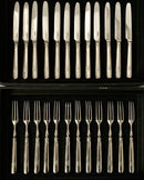 Georgian, George III, Crested Silver Dessert Knives & Forks for Twelve. London 1799 William Abdy II.
