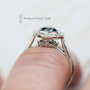 18ct White Gold Blue & White Diamond Cluster Ring