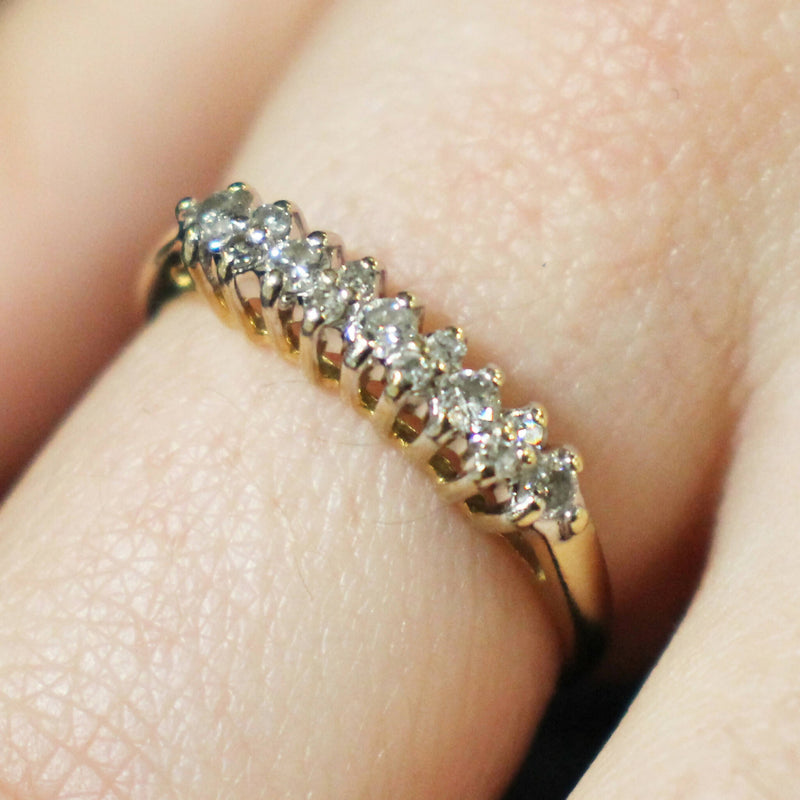 14ct gold diamond half eternity ring