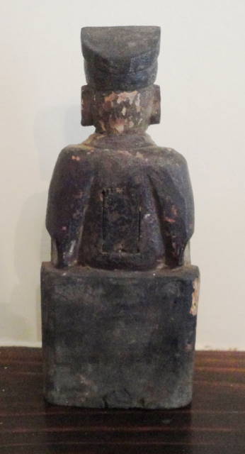 A Chinese Wooden Devotional Figure.