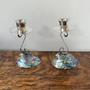 Paua shell candlesticks