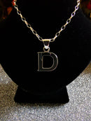 New Solid Sterling Silver Initial "D" Pendant Necklace - 18"