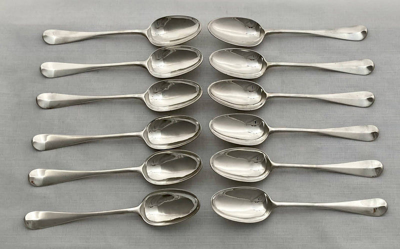 Georgian, George III, Twelve Scottish Silver Tablespoons. Edinburgh 1776 William Davie. 27 troy ounces.