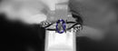 New Tanzanite & Zircon Rhodium Overlay 925 Sterling Silver - Size N