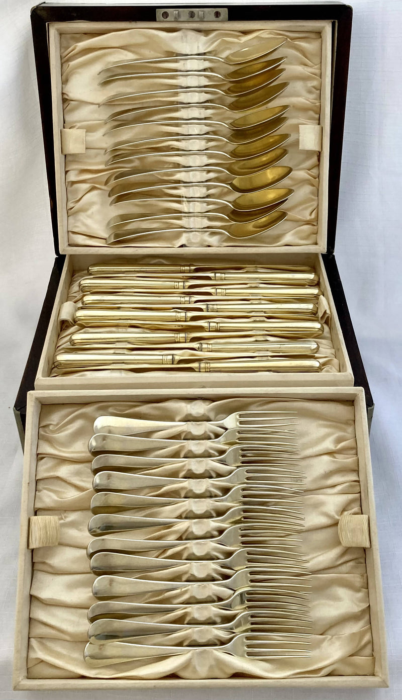 Georgian, George III, Thirty Six Piece Silver Gilt Dessert Service. London 1790 & 1791.