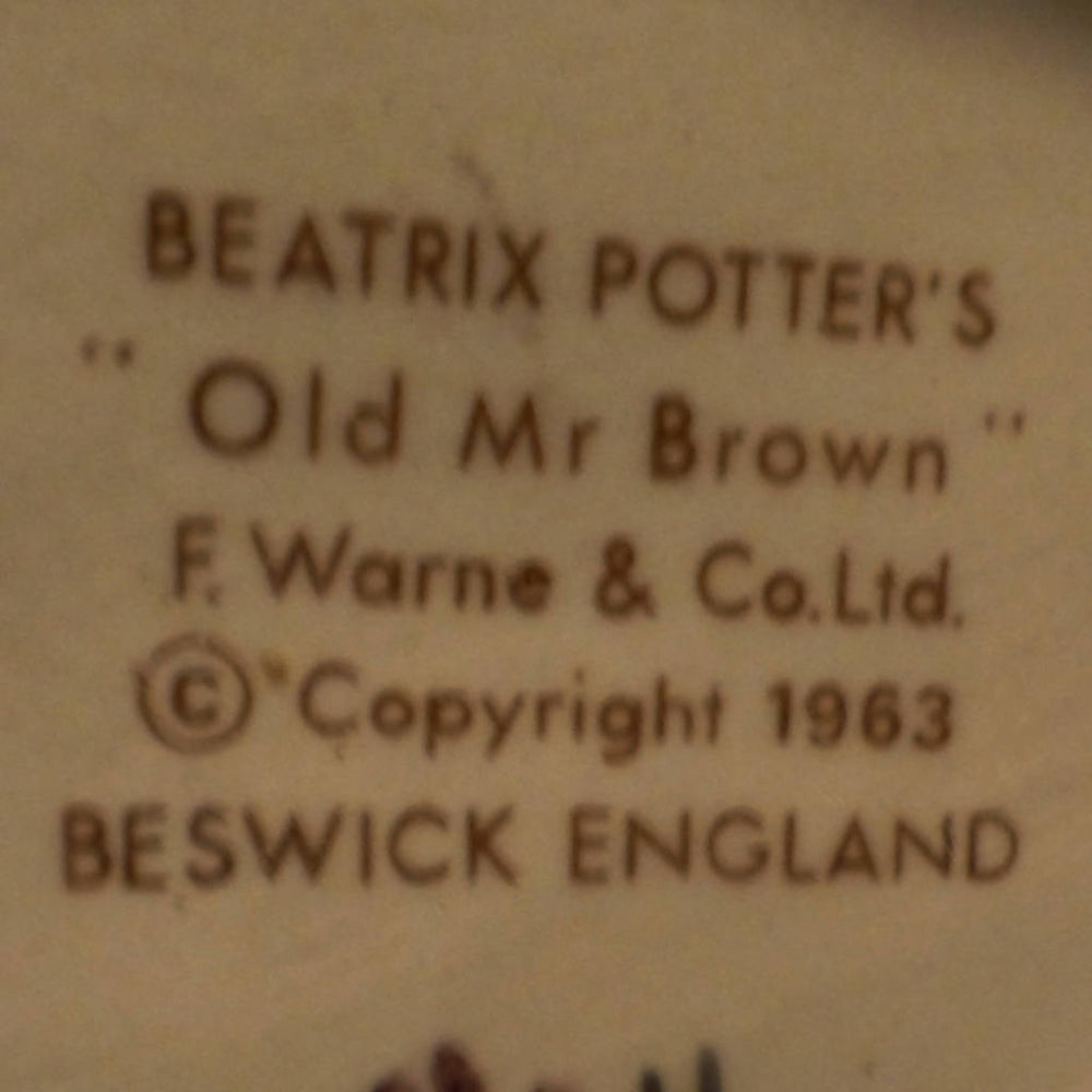Beswick Beatrix Potter Figurine - Old Mr Brown BP3B