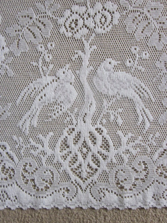 Shabby Chic "Doves" Country Cottage Cotton Valance Lace Panelling in white 23"- 1m