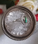 New AA Canadian Ammolite Natural Cambodian Zircon Ring in Platinum Overlay Sterling Silver