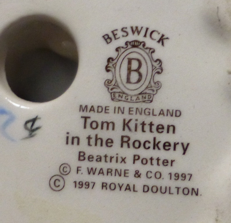Beswick Beatrix Potter Figurine - Tom Kitten In The Rockery BP10A