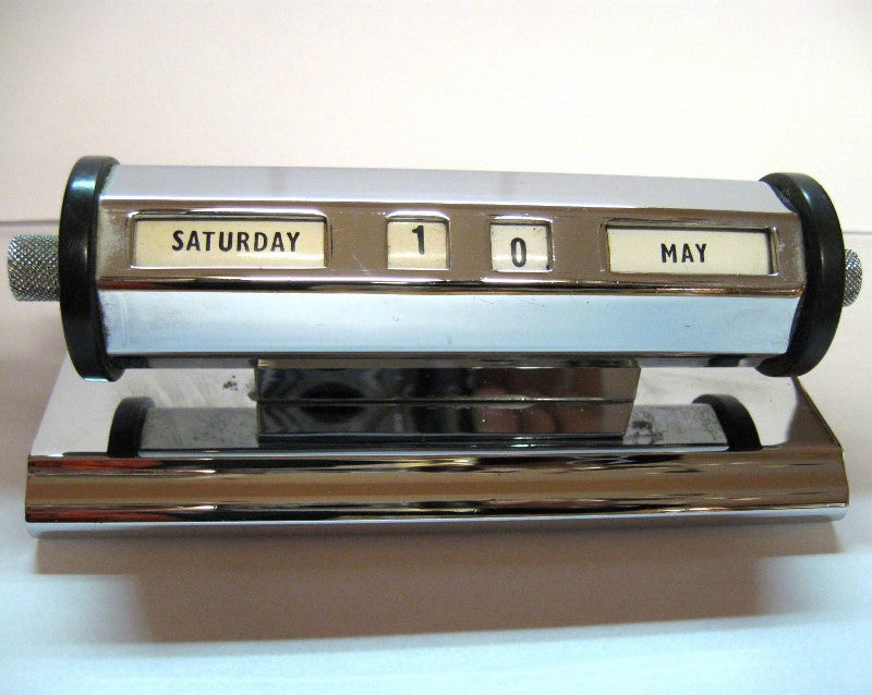 Vintage Perpetual Calendar - Chrome & Bakelite