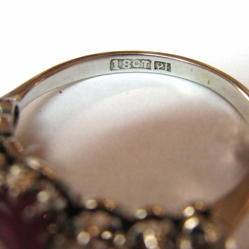 1950s 18ct White Gold, Ruby & Diamond Five Stone Ring