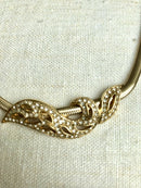 Vintage Christian Dior Gold Plated & Rhinestone Collar Necklace
