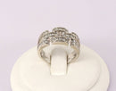 Silver & CZ Cluster Band Ring
