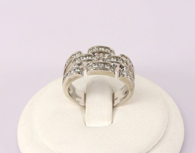 Silver & CZ Cluster Band Ring