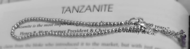 New Tanzanite Sterling Silver Tassel Bracelet - 7.5"