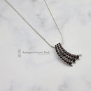 Silver & Garnet Comet Pendant & Snake Chain