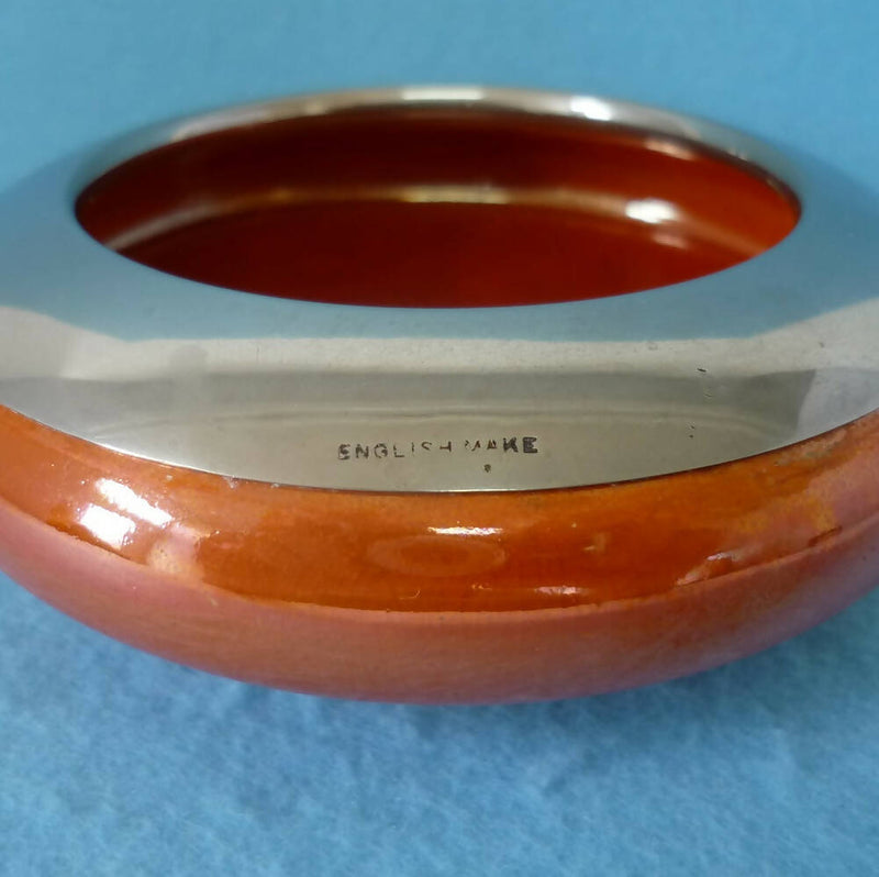 A Moorcroft Orange Lustre and Metallic Trim Bowl c1914-1916