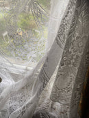 Victorian period design white cotton lace curtain 58”/104”