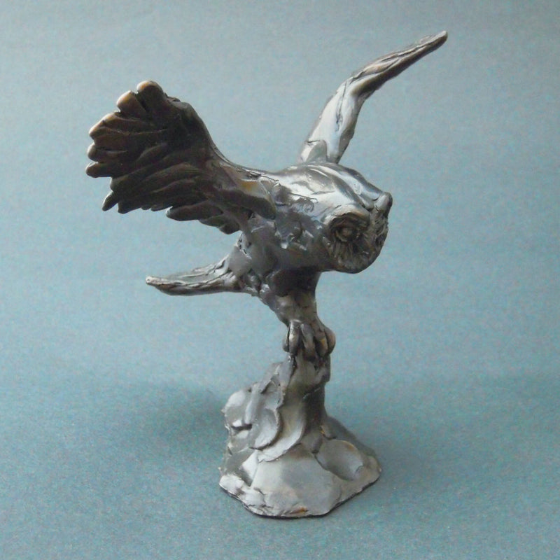 Barn Owl - bronze sculpture by Edward Waites