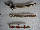 A Collection of 6 Costume Jewellery Bar Brooches and Clips