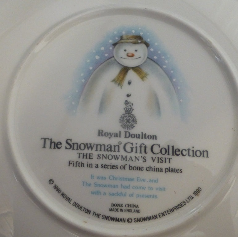 Royal Doulton Snowman Plate - The Snowman's Visit from the Series by Raymond Briggs