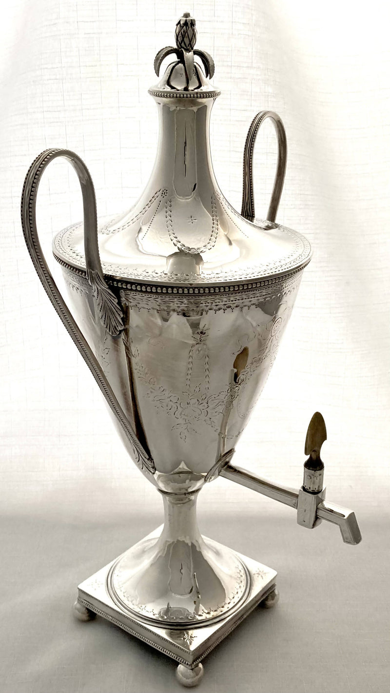 Georgian, George III, Scottish Silver Coffee Urn. Edinburgh 1783 Alexander Gardner. 43.8 troy ounces.