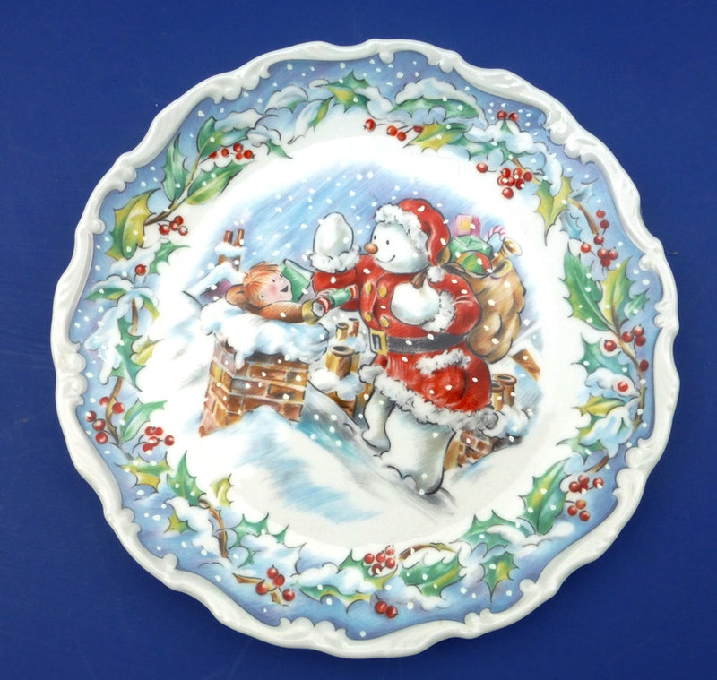 Royal Doulton Snowman Plate - The Snowman's Visit from the Series by Raymond Briggs