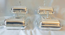 Georgian, George III, set of four Sheffield Plated entree dishes and covers with matching crests. Circa 1810.