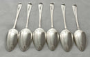 Georgian, George III, Set of Six Crested Silver Serving Spoons. London 1795/96 Richard Crossley. 12.6 troy ounces.