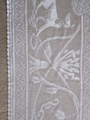 Doves ornamental white Cotton Lace tablecloth - 70" x 108" ~ 170 x 275cms