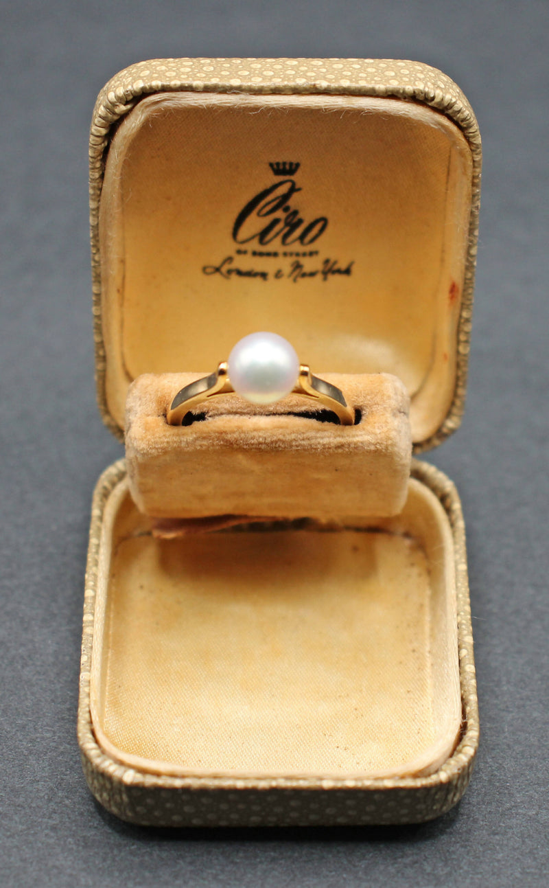 9ct gold Ciro pearl ring