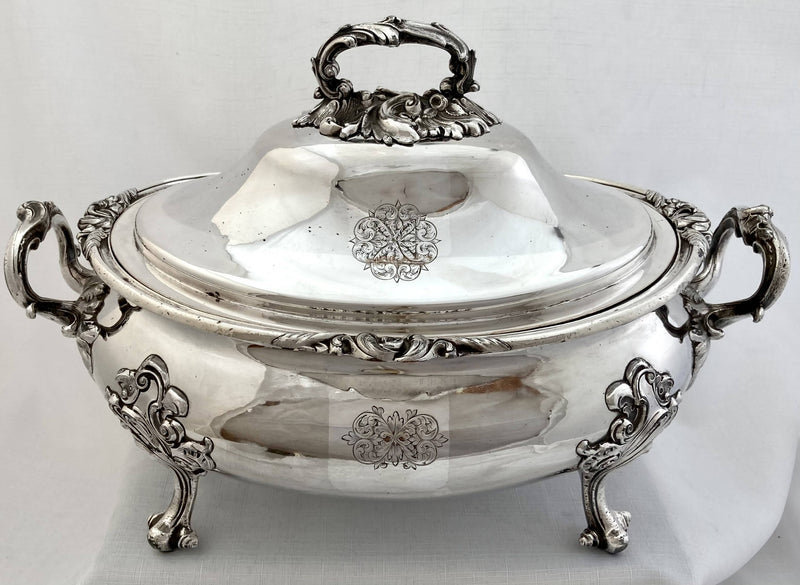 William IV Old Sheffield Plate Soup Tureen; Crested for Adams of Somerset. J. Dixon & Sons of Sheffield, circa 1835.