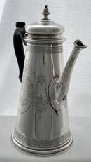 Georgian, George II, Silver Coffee Pot with Crest of Baron Monson. London 1731 Thomas Tearle. 29.7 troy ounces.