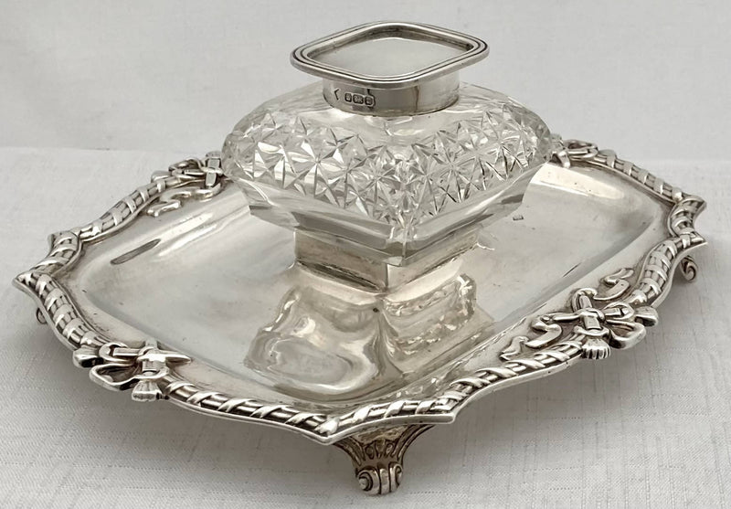 Edwardian Silver Inkstand. Sheffield 1907 Martin, Hall & Co. 7 troy ounces.