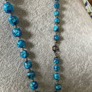 Turquoise foiled glass necklace