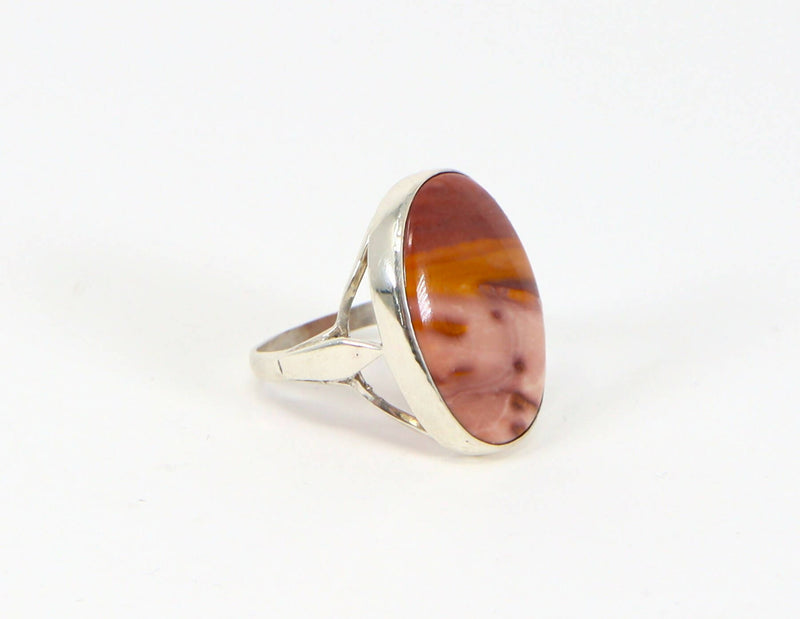 Vintage Silver Banded Agate Statement ring