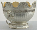 Silver Plated & Fluted Monteith Bowl with Lion Mask Handles.