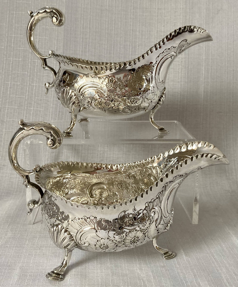 Georgian, George III, Pair of Silver Sauce Boats. London 1764 William Skeen. 13.7 troy ounces.