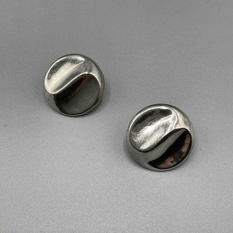 Sterling silver disc earrings