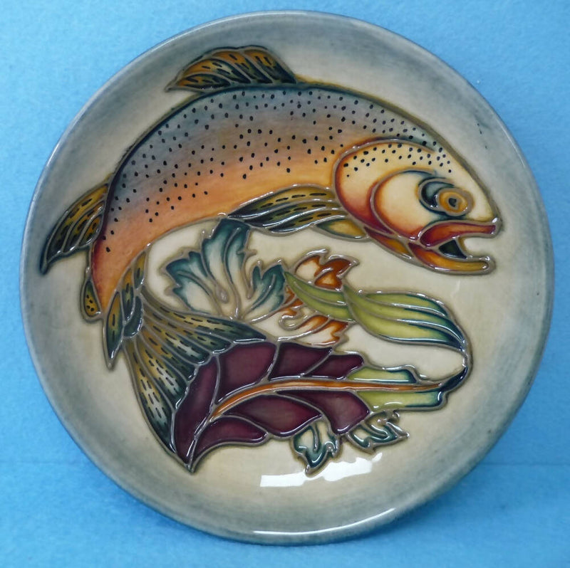 A Moorcroft Pin Dish in the Trout Design by Philip Gibson.