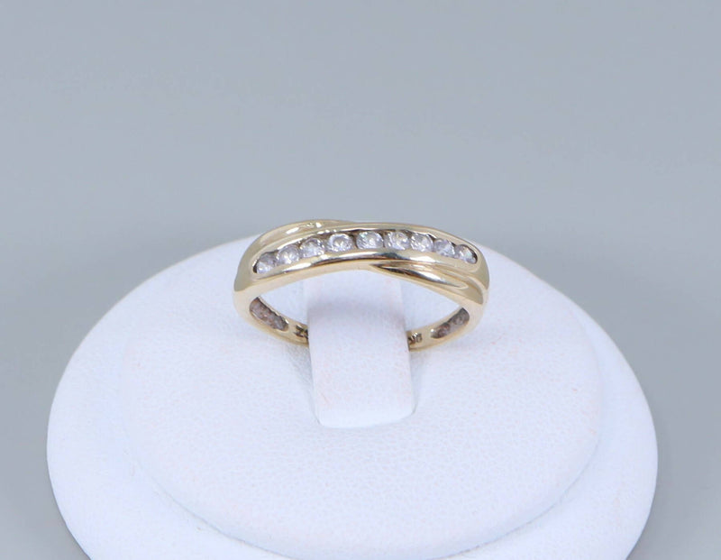 9ct Gold & CZ half Eternity Ring