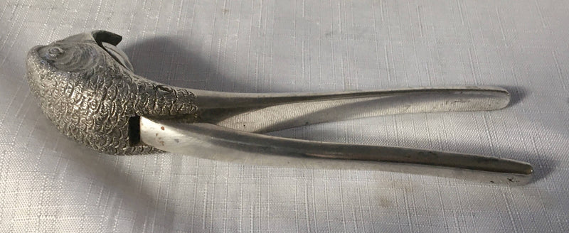 George V period Asprey novelty silver plated parrot head nutcracker.